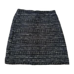 Ann Taylor Petite Tweed Above-Knee Work/Office A-Line Skirt in Blue/Black - 00P